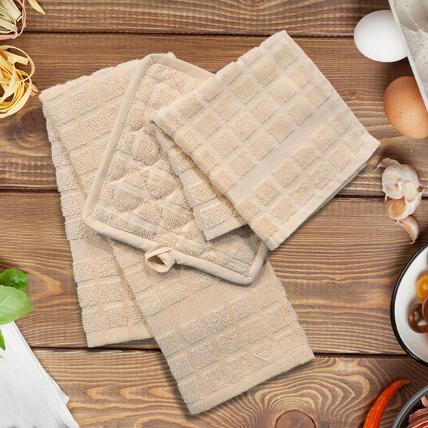 Kitchen Dish Cloths Solid Color Checked Collection